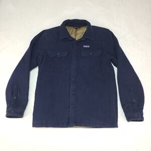 Patagonia Fjord Flannel Insulated Shirt Jacket Navy Blue Medium Organic Gorpcore